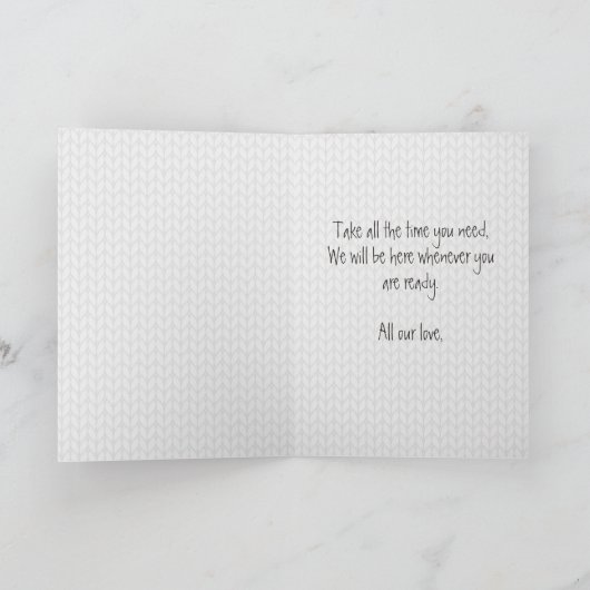 Schattigee teddybeer kussen verdriet genezing kaart (Binnen)