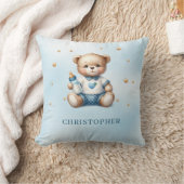 Schattigee teddybeer met baby-flesje kussen (Deken)