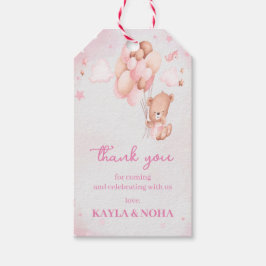 Schattigee Teddybeer met ballon Cadeaulabel