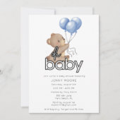 Schattigee teddybeer met ballonnen Baby shower Kaart (Voorkant)