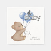 Schattigee teddybeer met ballonnen Baby shower Servet (Voorkant)