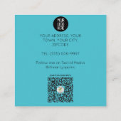 Schattigee teddybeer met ballonnen babysitter vierkante visitekaartje (Achterkant)