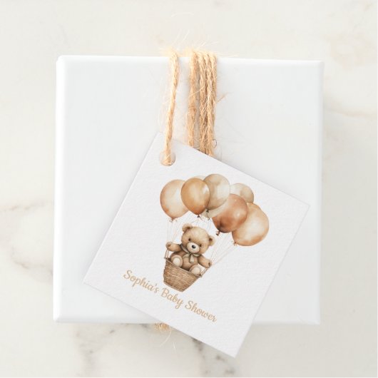Schattigee teddybeer met ballonnen bedankjes labels (In situ)