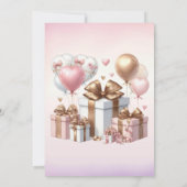 Schattigee teddybeer met ballonnen en geschenken kaart (Achterkant)