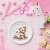 Schattigee teddybeer met ballonnen en geschenken papieren bordje (Feest)