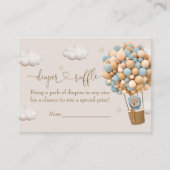 Schattigee teddybeer met blauwe ballonnen luierloo informatiekaartje (Voorkant)