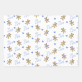 Schattigee Teddybeer met blauwe harten Inpakpapier Vel (Voorkant)