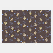 Schattigee Teddybeer met blauwe harten Inpakpapier Vel (Voorkant 3)