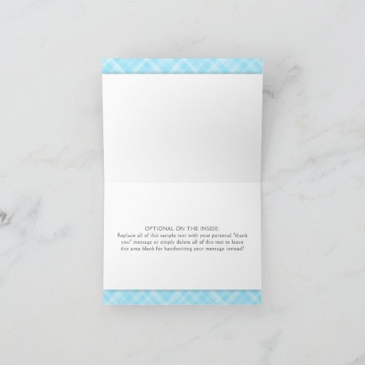 Schattigee Teddybeer met boog Stropdas Baby shower Bedankkaart (Binnen)