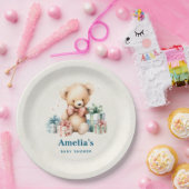 Schattigee teddybeer met Cadeaus Baby shower Papieren Bordje (Feest)