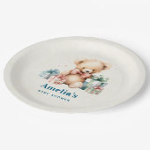 Schattigee teddybeer met Cadeaus Baby shower Papieren Bordje (Gekanteld)