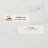 Schattigee teddybeer met cadeaus Vrolijk kerstfees Mini Visitekaartje (Voorkant / Achterkant)