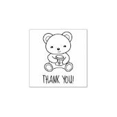 Schattigee teddybeer met een honingpot dank je 1x1 rubberstempel (Afrduk)
