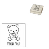 Schattigee teddybeer met een honingpot dank u rubberstempel (Gestempeld)
