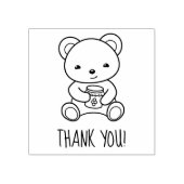 Schattigee teddybeer met een honingpot dank u rubberstempel (Afrduk)