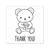 Schattigee teddybeer met een honingpot dank u zelfinktende stempel (Design)