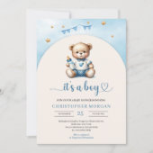 Schattigee teddybeer met flessenboogjongen kaart (Voorkant)