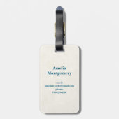 Schattigee teddybeer met kerstcadeaus bagagelabel (Achterkant verticaal)