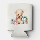 Schattigee teddybeer met kerstcadeaus blikjeskoeler (Achterkant)