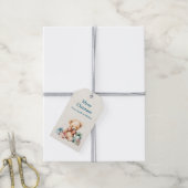Schattigee teddybeer met kerstcadeaus cadeaulabel (Met Touw)