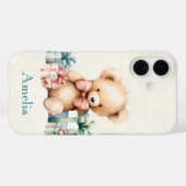 Schattigee teddybeer met kerstcadeaus Case-Mate iPhone case (Achterkant (horizontaal))