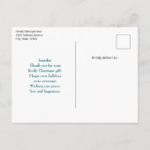 Schattigee teddybeer met kerstcadeaus Dank u Briefkaart (Achterkant)