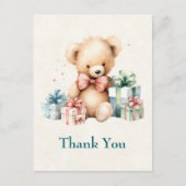 Schattigee teddybeer met kerstcadeaus Dank u Briefkaart (Voorkant)