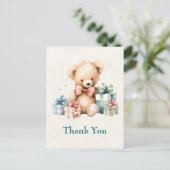 Schattigee teddybeer met kerstcadeaus Dank u Briefkaart (Staand voorkant)