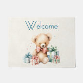 Schattigee teddybeer met kerstcadeaus deurmat (Voorkant)