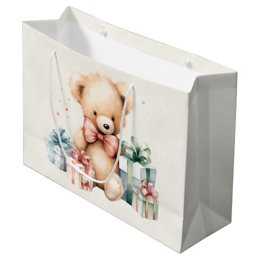 Schattigee teddybeer met kerstcadeaus groot cadeauzakje