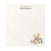 Schattigee teddybeer met kerstcadeaus notitieblok (Voorkant)