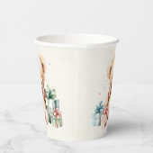 Schattigee teddybeer met kerstcadeaus papieren bekers (Rechts)