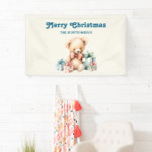 Schattigee teddybeer met kerstcadeaus spandoek (Insitu)