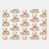 Schattigee teddybeer met kerstcadeautjes inpakpapier vel (Voorkant 2)