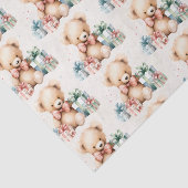 Schattigee teddybeer met kerstcadeautjes tissuepapier (Detail)
