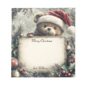 Schattigee teddybeer met kerstversiering – Festi Notitieblok (Voorkant)