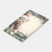 Schattigee teddybeer met kerstversiering – Festi Post-it® Notes (Schuin)