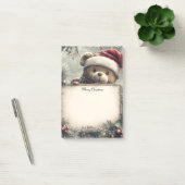 Schattigee teddybeer met kerstversiering – Festi Post-it® Notes (Kantoor)