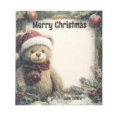 Schattigee teddybeer met kerstversiering notitieblok (Voorkant)