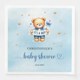 Schattigee teddybeer met lint Het is een baby show Servet