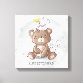 Schattigee teddybeer met mouses jongen kwekerij canvas afdruk (Voorkant)