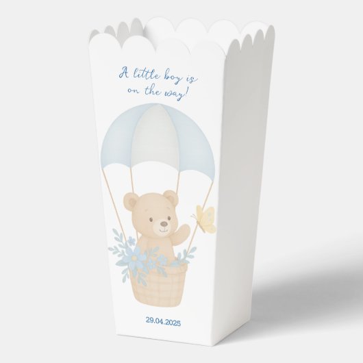 Schattigee teddybeer met parachute Baby shower Bedankdoosjes (Voorkant)