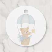 Schattigee teddybeer met parachute Baby shower Bedankjes Labels (Achterkant)