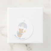 Schattigee teddybeer met parachute Baby shower Bedankjes Labels (In situ)