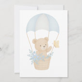 Schattigee teddybeer met parachute Baby shower Kaart (Achterkant)