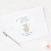 Schattigee teddybeer met parachute Baby shower Ronde Sticker (Envelop)