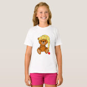 Schattigee Teddybeer met slapend pet T-shirt (Voorkant volledig)