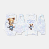 Schattigee Teddybeer met Voetbal Verjaardagsfeestj Bedankdoosjes (Uitgevouwen)