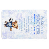 Schattigee Teddybeer met Voetbal Verjaardagsfeestj Magneet (Horizontaal)