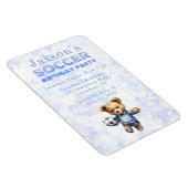 Schattigee Teddybeer met Voetbal Verjaardagsfeestj Magneet (Rechterzijde)